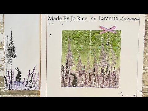 Stamping the Fairy Fir Tree onto the Gel Press by Jo Rice #laviniastamps #gelpress