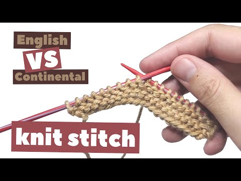 English VS Continental Knit stitch (lesson)