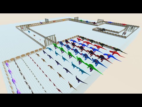 ALL DINOSAUR Death Run #4 - Animal Revolt Battle Simulator