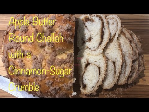 Apple Butter Round Challah with a Cinnamon-Sugar Crumble