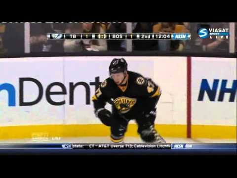 Mattias Ritola HITS Steve Kampfer Lightning and Bruins) NHL Mar 3, 2011