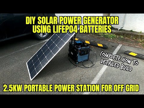 DIY LIFEPO4 SOLAR GENERATOR WHEELED CRATE FULL BUILD 2.5KW PORTABLE POWER STATION OFF GRID ELECTRIC