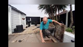How to fix and replace rocky patio slabs.