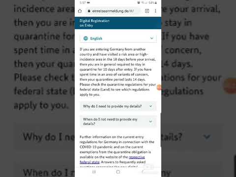 Form required to be filled while Entering Germany/Deutschland