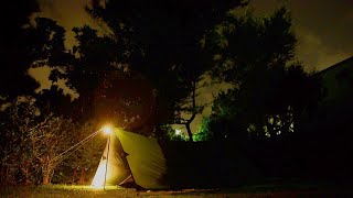 Solo Camping in Typhoon | Heavy Rain | Windstorm | Haneda Airport | ASMR