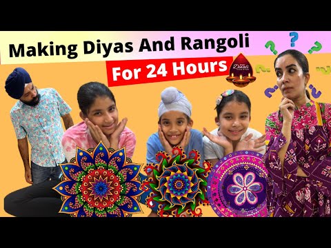 Making Diyas And Rangoli For 24 Hour Challenge - Diwali Special | RS 1313 VLOGS | Diwali Special
