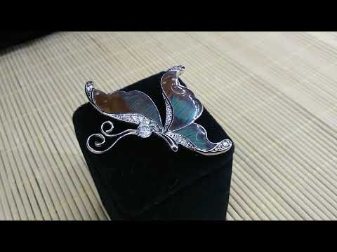 Navia Jewelry Real Butterfly Wing Doxocopa cherubina Brooch Pendant (NB-29D)