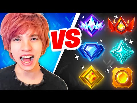 My Little Brother VS EVERY Rank in FORTNITE!