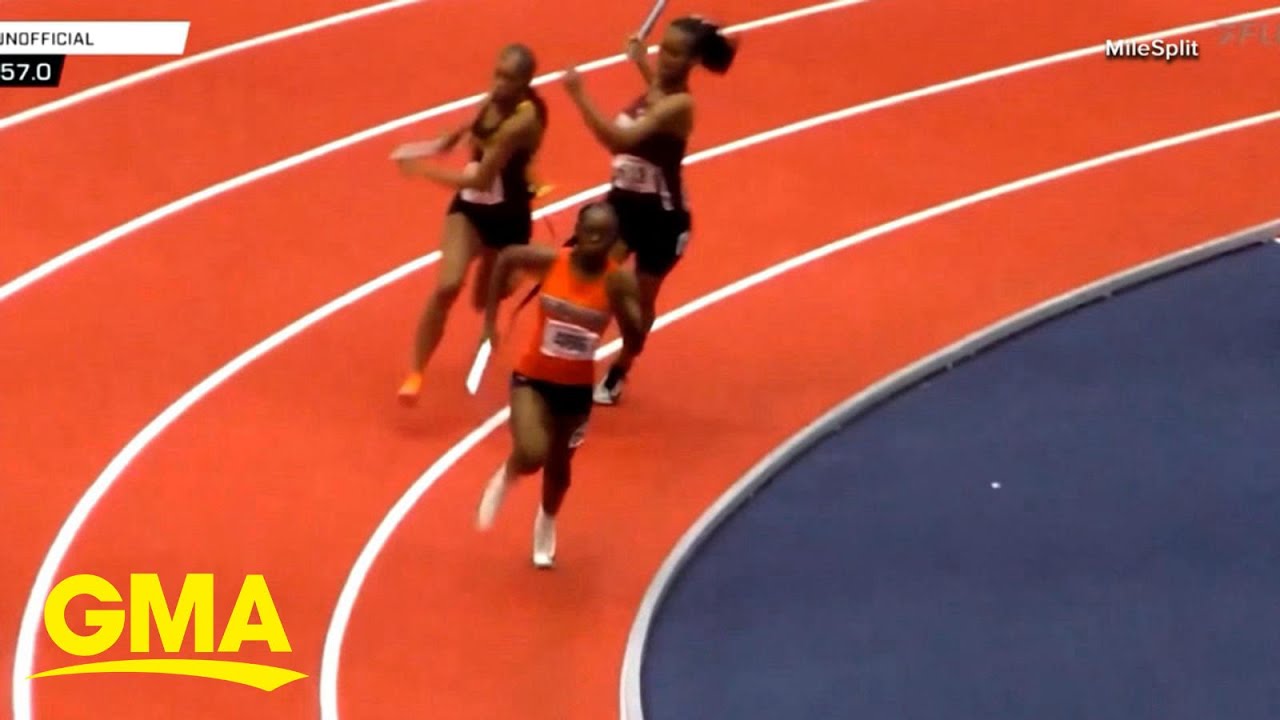 High school runner hit in head with baton during race