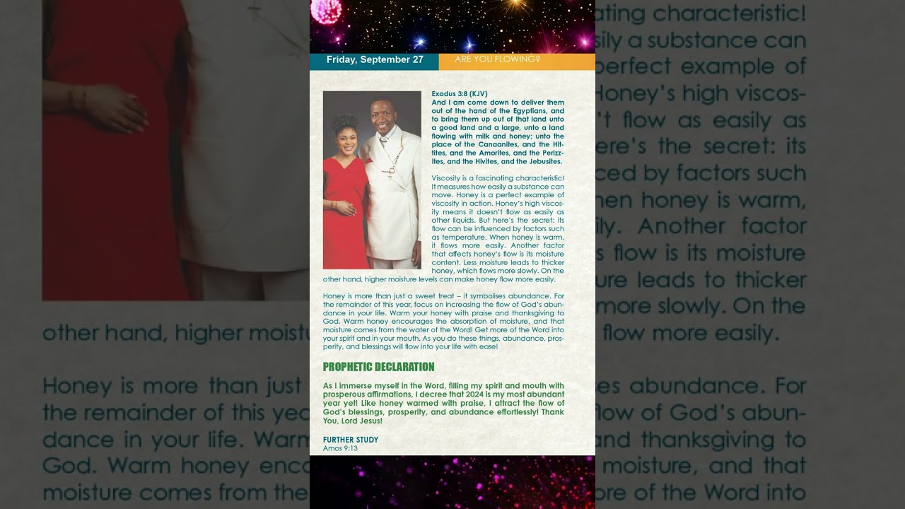 September 27, 2024. ARE YOU FLOWING? GoodNews Daily by Prophet Uebert Angel.