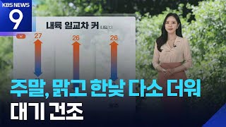 [날씨] 주말, 맑고 한낮 다소 더워…대기 건조 / KBS  2026.04.24.