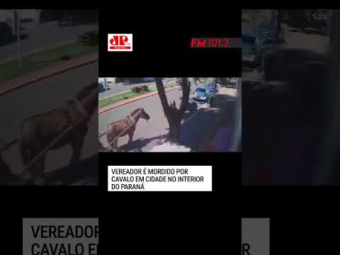 Vereador é mordido por cavalo em calçada de São Manoel do Paraná: "dor muito grande"