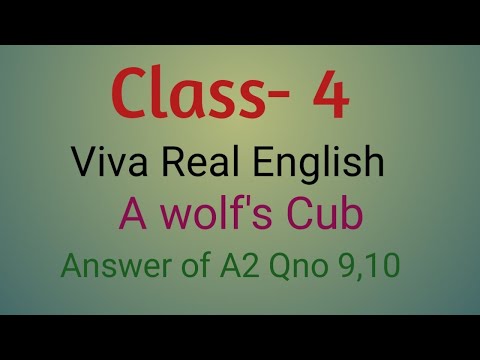 Class 4  Viva Real English Lesson 16 A Wolf's Cub Answer of A2 Q.no 9,10