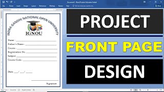 How to Create a Project Front Page in Microsoft Word |  Microsoft Word | #front_page_design
