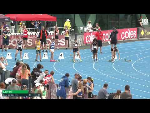 Girls U13 100m Timed Final 1: 2022/23 State Track and Field Championships