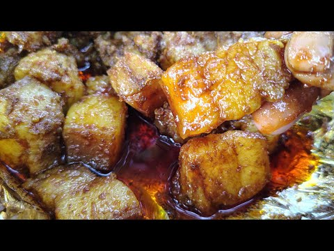 Pork Curry Cooking Eating Village style Pork Belly How to Make Pork Curry Adivashi Village Cooking