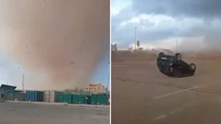 La tromba d'aria travolge il furgone a Marsala, le persone a bordo pregano terrorizzate mentre un...