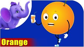 Orange Fruit Rhyme for Children, Orange Cartoon Fruits Song for Kids