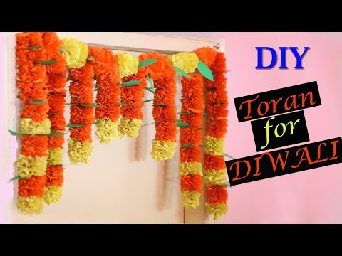 Marigold Paper Flower Toran | DIY Diwali Decorations | Paper Crafts | Home Decor | Little Crafties Video