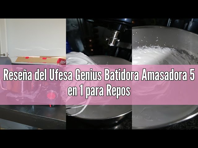 Vídeo relacionado con Ufesa Genius Batidora Amasadora 5 en 1 para Repostería Profesional, 1200W, 5L, Robot Cocina Multifunción, Bol en Acero Inoxidable, 6 Velocidades + Turbo, 3 accesorios incluidos, Sin BPA