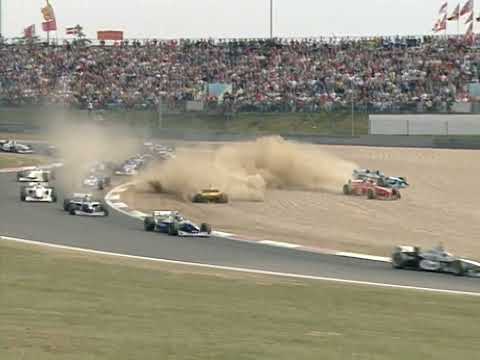 Nürburgring 1997 F1 GP: Start Crash (Natural audio) [AI-enhanced]