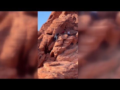 Men caught on camera destroying protected rock formations at Lake Mead National Recreation Area