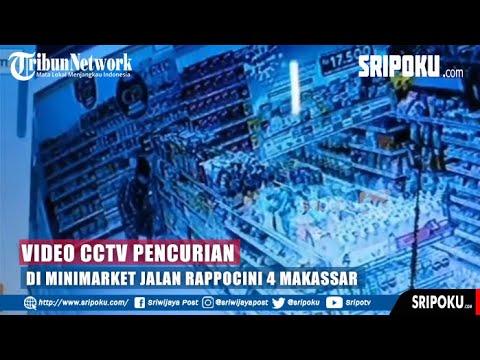 VIDEO CCTV PENCURIAN DI MINIMARKET JALAN RAPPOCINI 4 MAKASSAR
