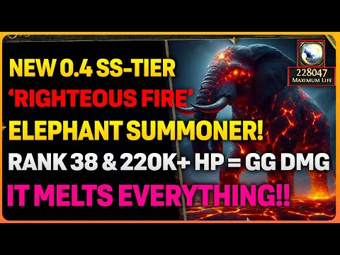 NEW 0.4 'RIGHTEOUS FIRE' Elephant ORACLE Summoner! | MELTS T16 & Uber Boss!