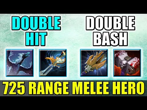 Insane 725 Attack Range Melee Hero [Slardar Bash + Basher] Dota 2 Ability Draft