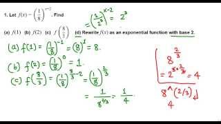 Evaluation of an exponential function (college algebra)