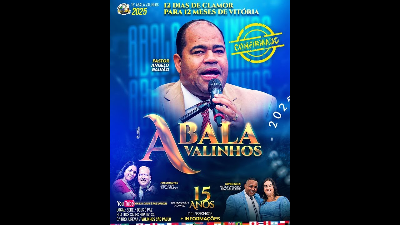 Pr. Angelo Galvão - ABALA VALINHOS 2025 Tema: Não Desista da Promessa que Deus te Fez