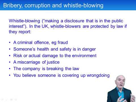 Fraud, bribery, whistle-blowing and company ethics - ACCA Strategic Business Leader (SBL)