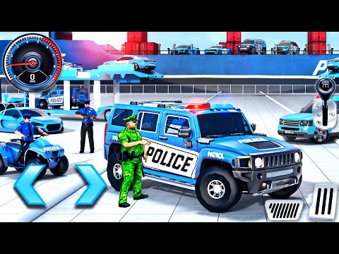 US Police Car Park Transporter Driving - Police Trailer Truck Driver Simulator - Android GamePlay #2
