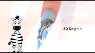 3D Dolphin Acrylic Nail Art Design Tutorial (REQUEST)