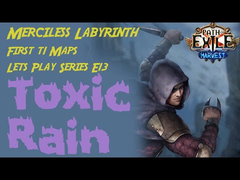 Toxic Rain Trickster 3.11 - Path of Exile Harvest #13 - Merciless Lab and First T1 Maps