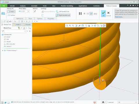 Helical Spring modeled using Creo 6.0 Part 1 of 2  - What are you learning this year?