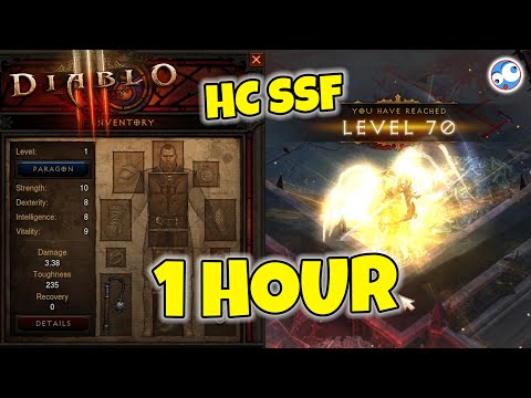 Crusader Level 1 to 70 in 1 HOUR (Hardcore SSF Diablo 3 Season 34)