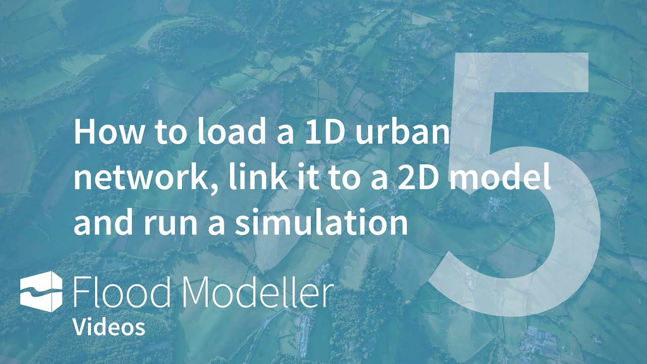 How to load a 1D urban network, link it to a 2D model and run a simulation