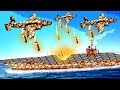 Massive Bomber Planes Destroy This Huge Aircraft Carrier in Forts!