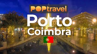 Walking around Christmas Lights in PORTO & COIMBRA / Portugal 🇵🇹- 4K 60fps (UHD)