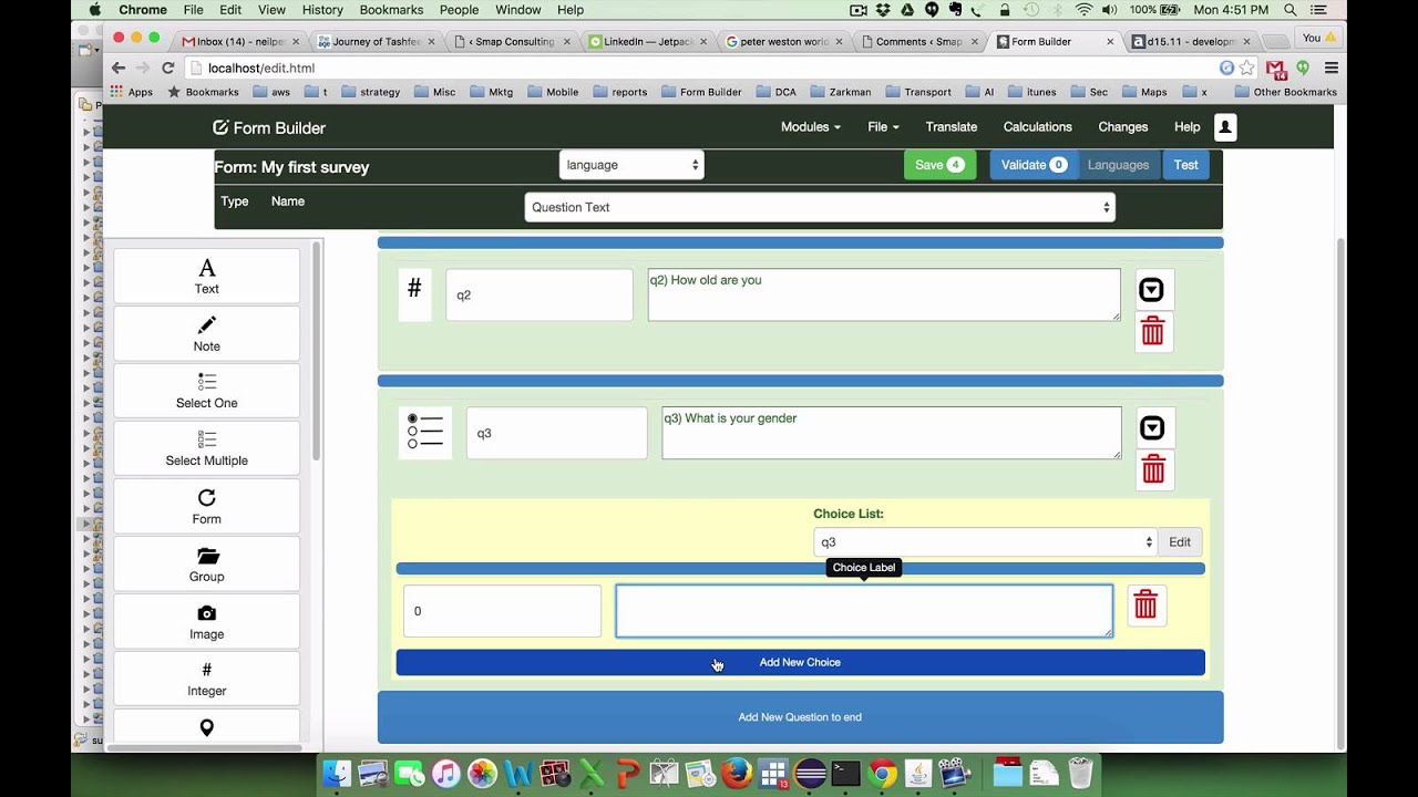 Completing a survey with Smap Online Editor and WebForms