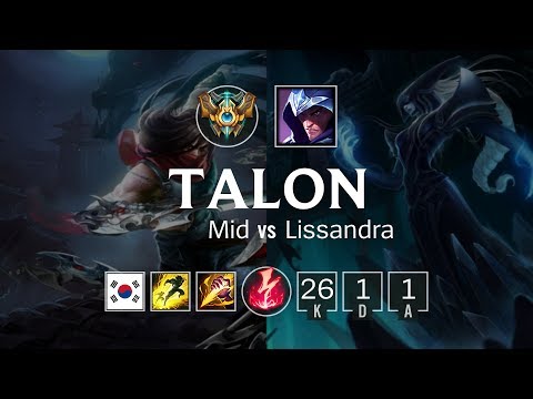 Talon Mid vs Lissandra - KR Challenger Patch 8.23