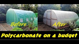Polytunnel Polycarbonate on a budget. Winter proofing a budget tunnel.