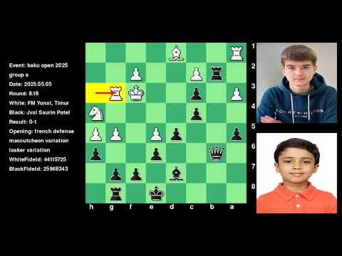 Yonal Timur Vs Jval Saurin Patel Baku Open 2025  Group A Round 8