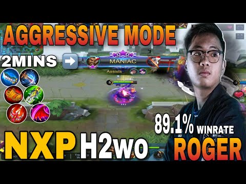 2minutes MANIAC! Aggressive mode Roger By H2wo ~ Mobile Legends: Bang Bang