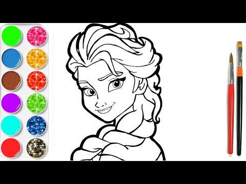 Dessiner la reine des neiges Elsa Frozen et Coloriage paillettes & Planète coloriage 💓