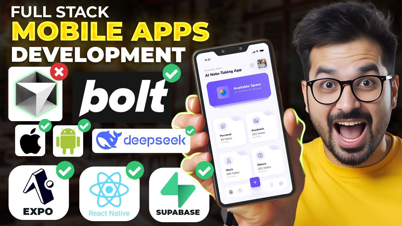 How to Develop Mobile Apps for Android and iOS using Bolt.new AI Coding in React Native & Expo 2025