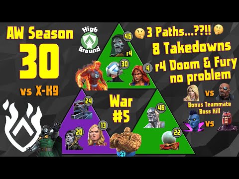 Alliance War Season30 War #5 vs X-K9 with 3 Paths?! & r4 Doom Burnt