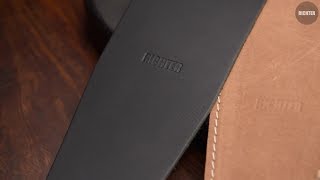 Video thumbnail for Richter Raw III leather guitar strap by Lars Richter