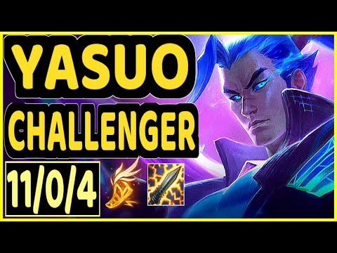 ZVEN (YASUO) vs ASHE - 11/0/4 KDA BOTTOM ADC CHALLENGER GAMEPLAY - NA